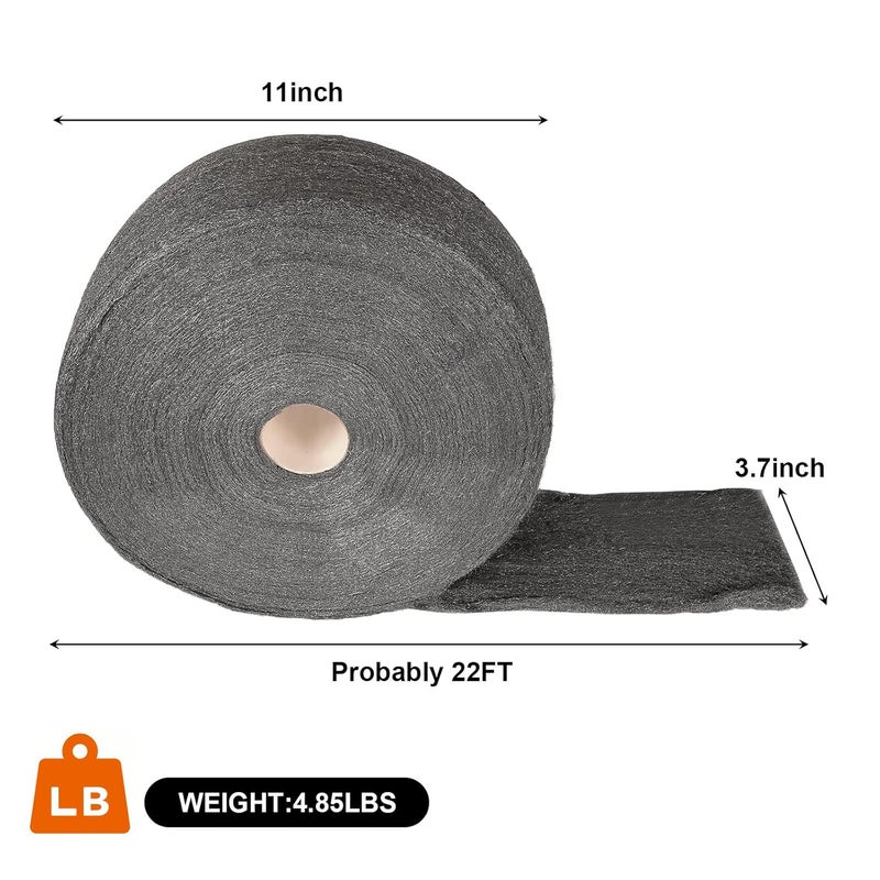 DIRBUY 0000 Steel Wool 5lb - Hardware Cloth for Cleaning, Buffing, Polishing Glass, Windows, Tiles, Metal - Image 3